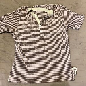 Striped Polo Shirt - Black and White